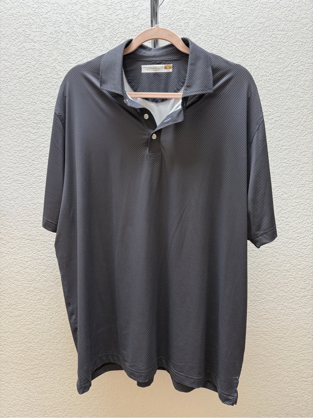 Hart Schaffner Marx Charcoal Micro-Pattern Polo